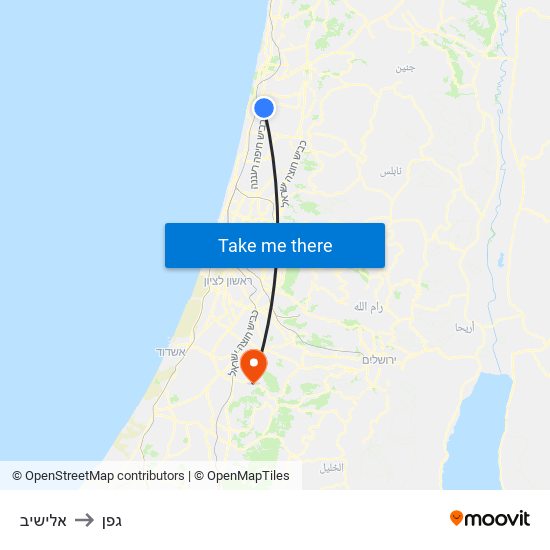 אלישיב to גפן map