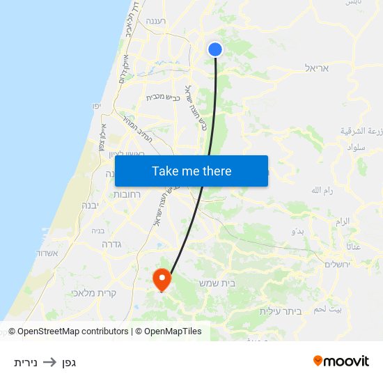 נירית to גפן map