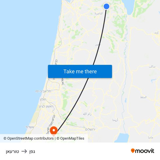 טורעאן to גפן map