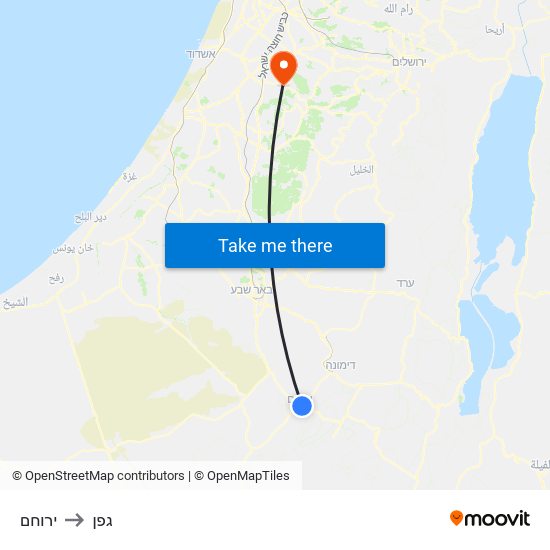 ירוחם to גפן map