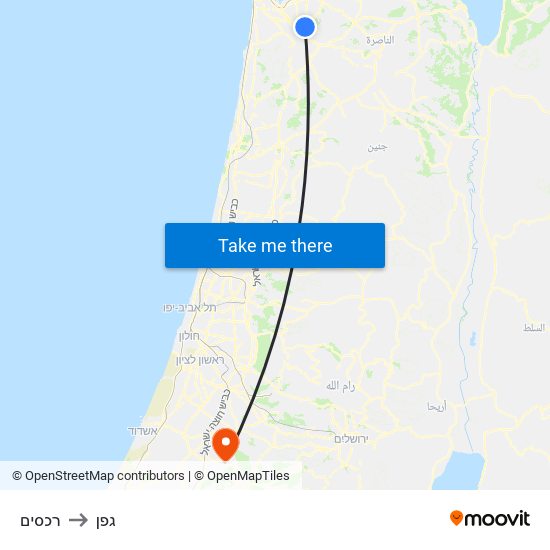 רכסים to גפן map