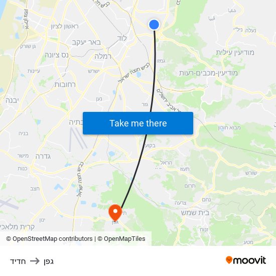 חדיד to גפן map