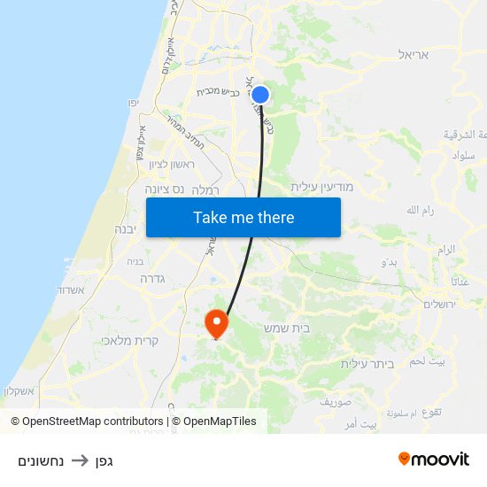 נחשונים to גפן map