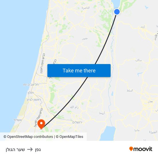 שער הגולן to גפן map