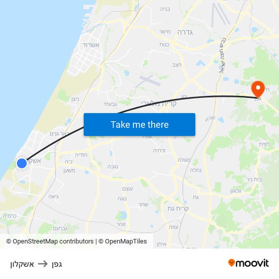 אשקלון to גפן map