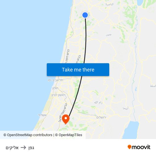 אליקים to גפן map