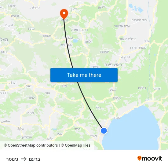גינוסר to ברעם map