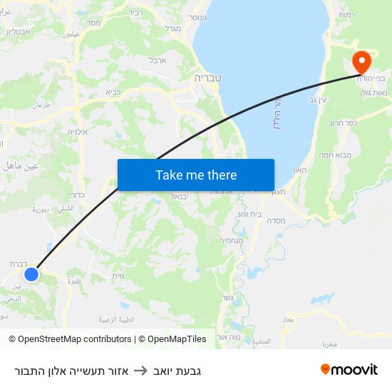 אזור תעשייה אלון התבור to גבעת יואב map