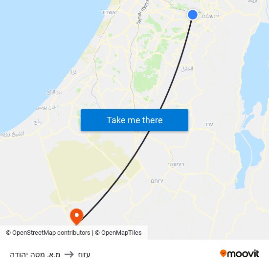 מ.א. מטה יהודה to עזוז map