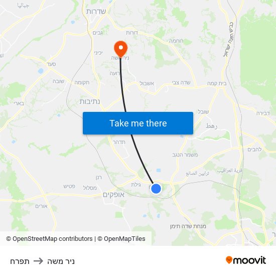 תפרח to ניר משה map