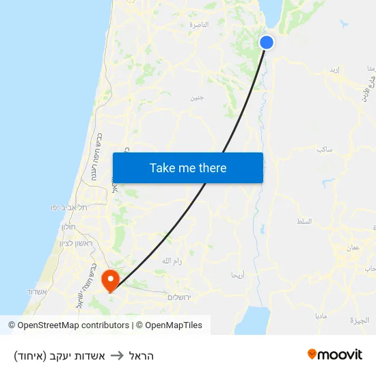 אשדות יעקב (איחוד) to הראל map
