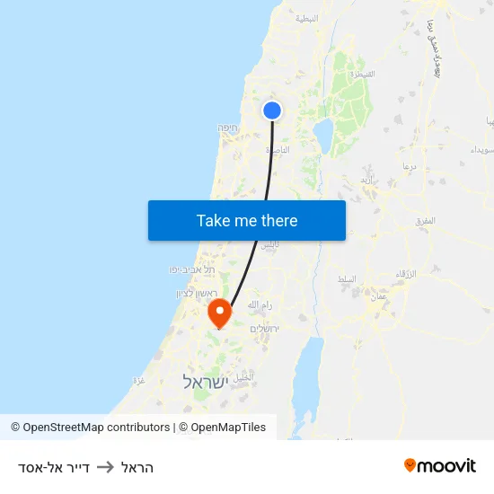 דייר אל-אסד to הראל map