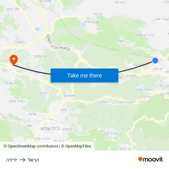 ידידה to הראל map