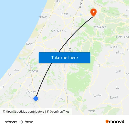 שיבולים to הראל map