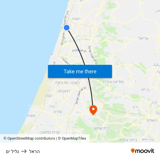גליל ים to הראל map