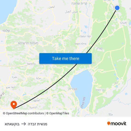 בוקעאתא to מנשית זבדה map