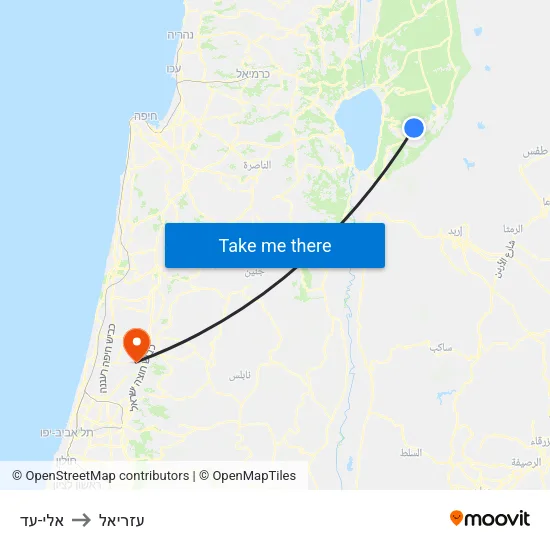 אלי-עד to עזריאל map