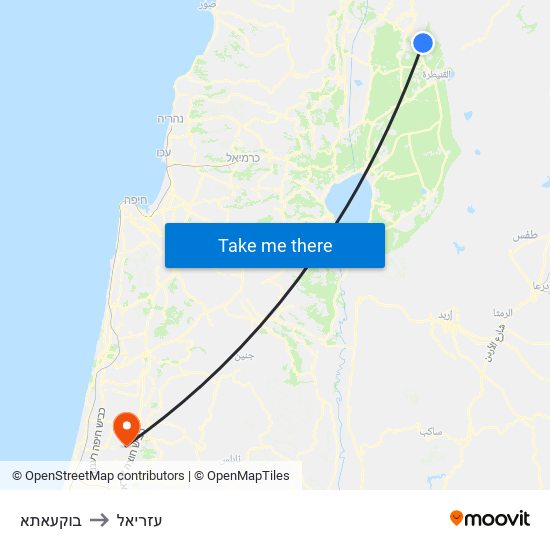 בוקעאתא to עזריאל map