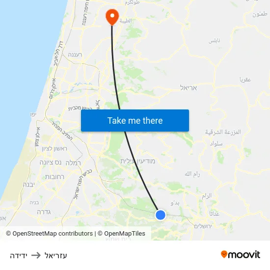ידידה to עזריאל map