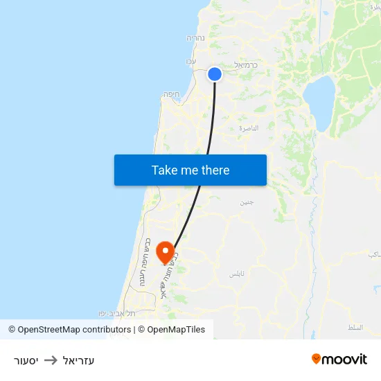 יסעור to עזריאל map