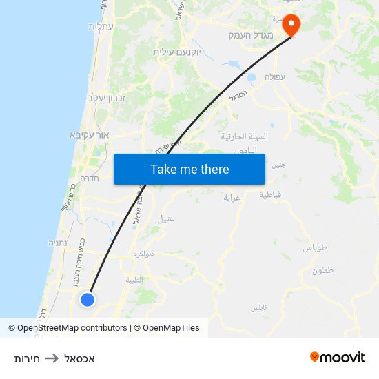 חירות to אכסאל map