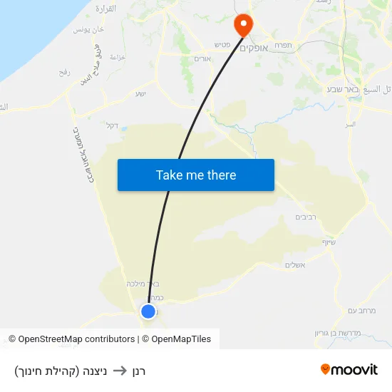ניצנה (קהילת חינוך) to רנן map