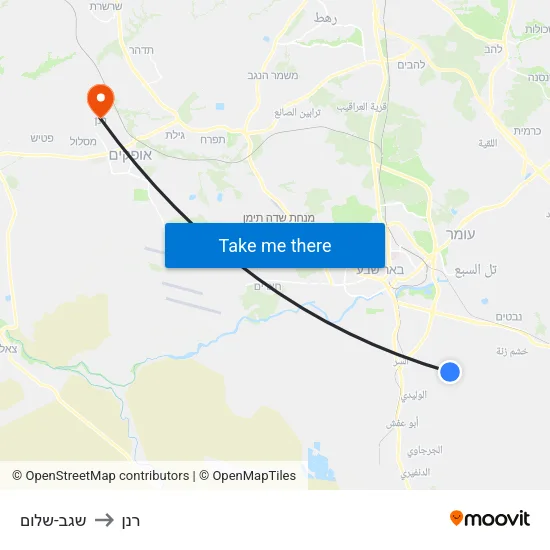 שגב-שלום to רנן map