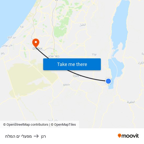 מפעלי ים המלח to רנן map