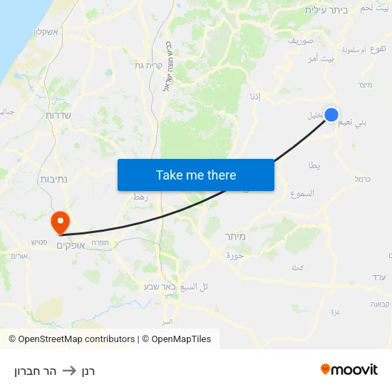 הר חברון to רנן map