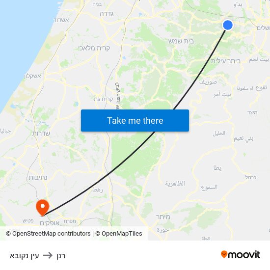 עין נקובא to רנן map