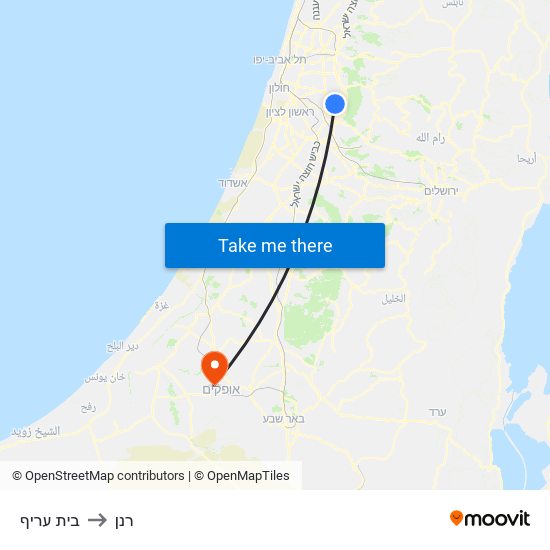 בית עריף to רנן map