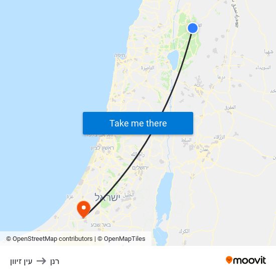 עין זיוון to רנן map