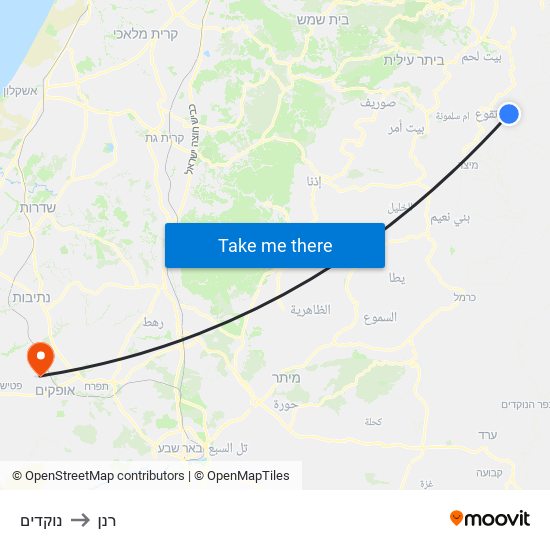 נוקדים to רנן map