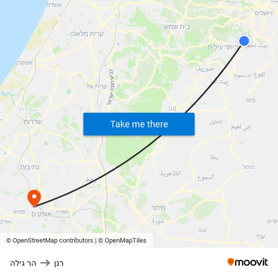 הר גילה to רנן map