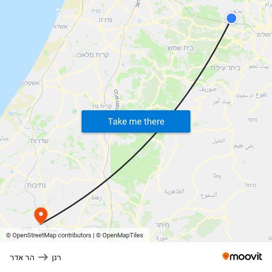 הר אדר to רנן map