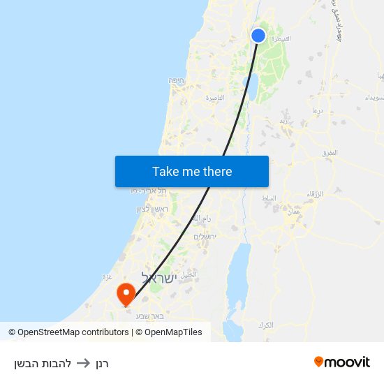 להבות הבשן to רנן map