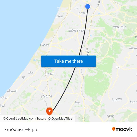 בית אלעזרי to רנן map