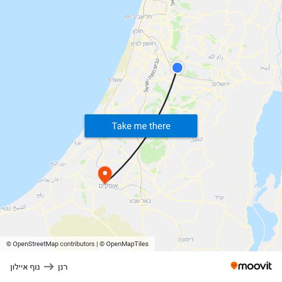 נוף איילון to רנן map