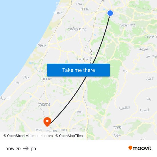 טל שחר to רנן map