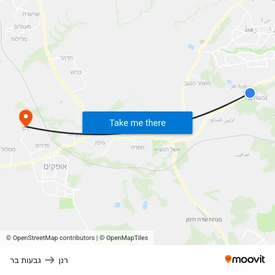 גבעות בר to רנן map