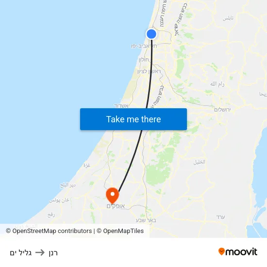 גליל ים to רנן map
