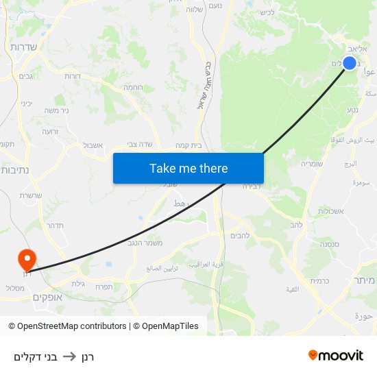 בני דקלים to רנן map