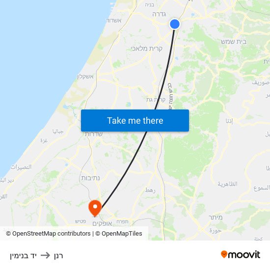 יד בנימין to רנן map