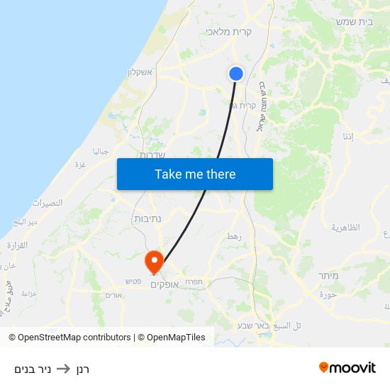 ניר בנים to רנן map