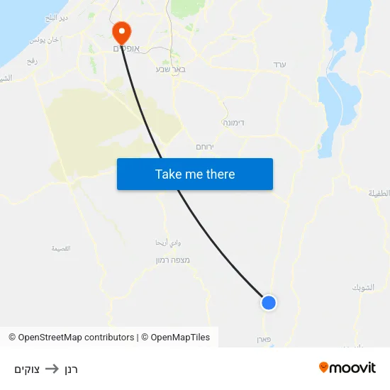 צוקים to רנן map