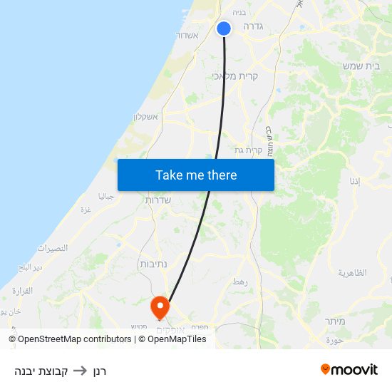 קבוצת יבנה to רנן map