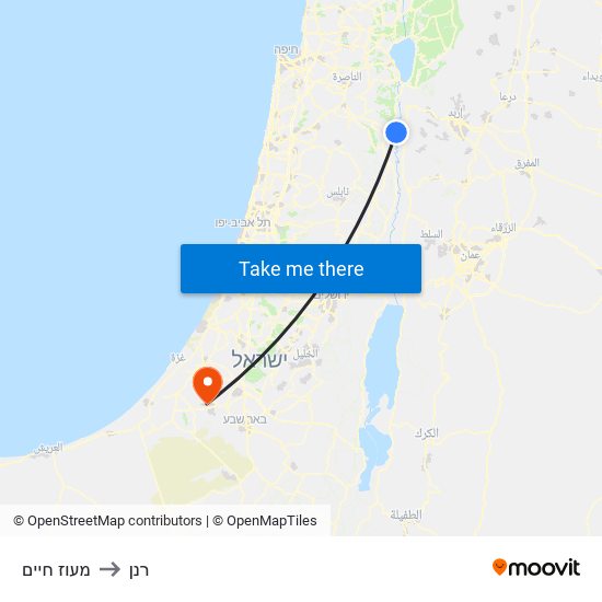 מעוז חיים to רנן map