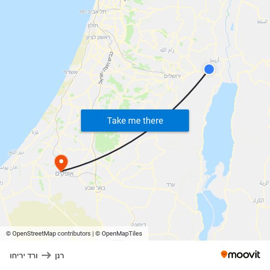 ורד יריחו to רנן map