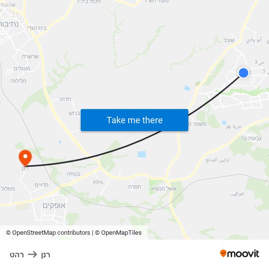 רהט to רנן map