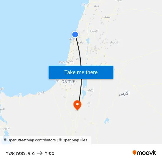 מ.א. מטה אשר to ספיר map